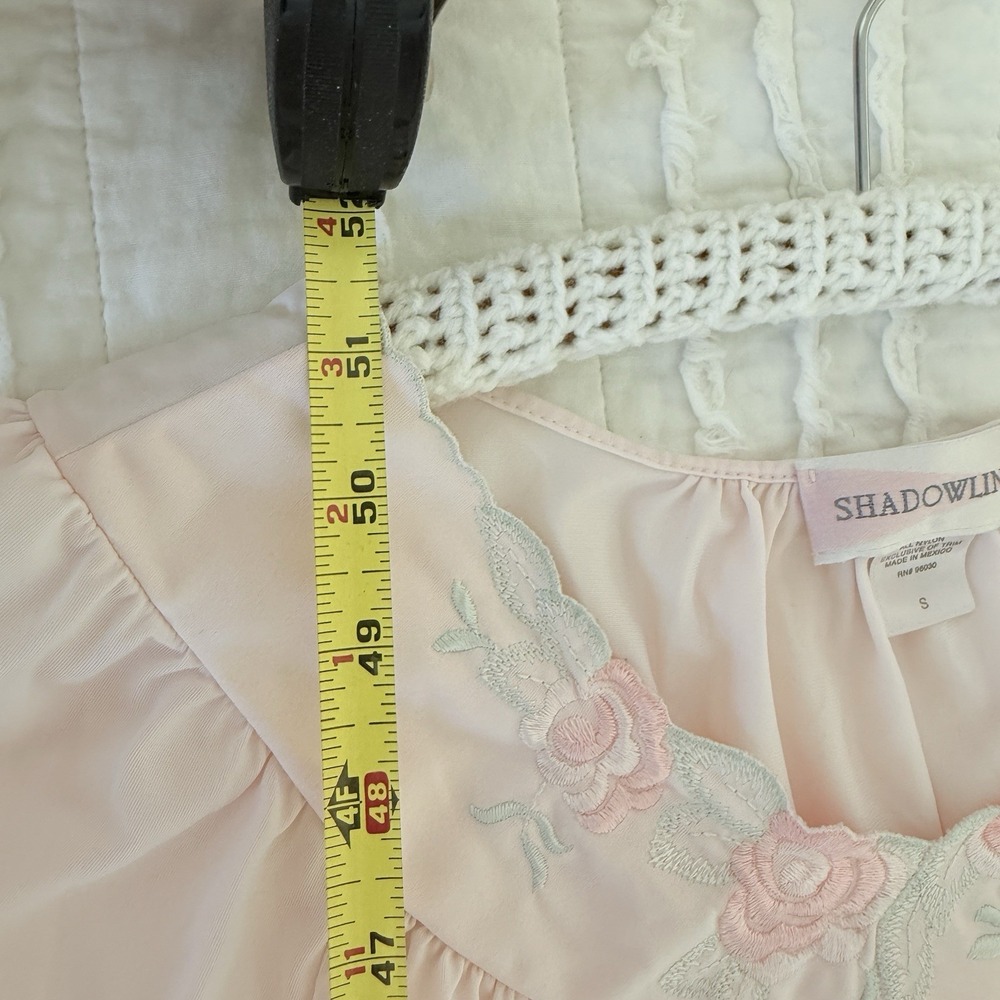 VTG Shadowline Long Nightgown Womens‎ Small Satin Coquette Embroidered Feminine - Picture 7 of 9